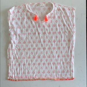 Zara Kids Beach Coverup with Neon Orange Tassle